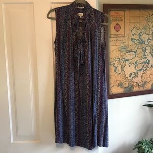 Summery ditsy dress with pussy bow